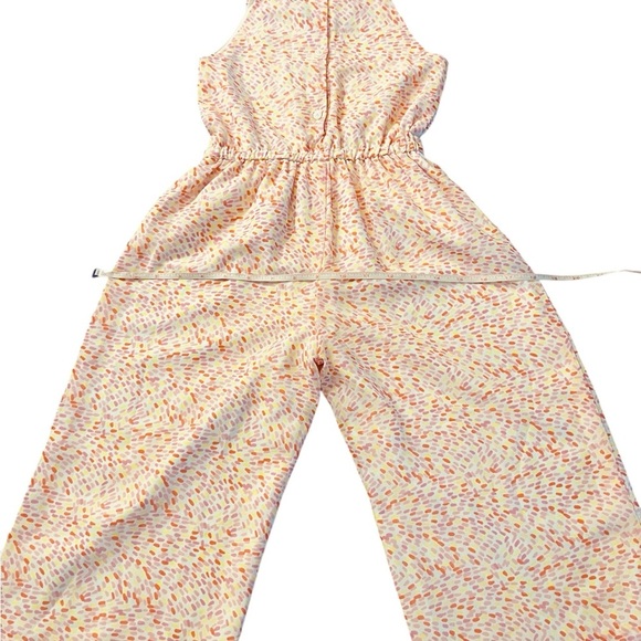 Janie and Jack Pink, Orange, Yellow and White Patterned Sleeveless Jumper Size 4 - Picture 7 of 11